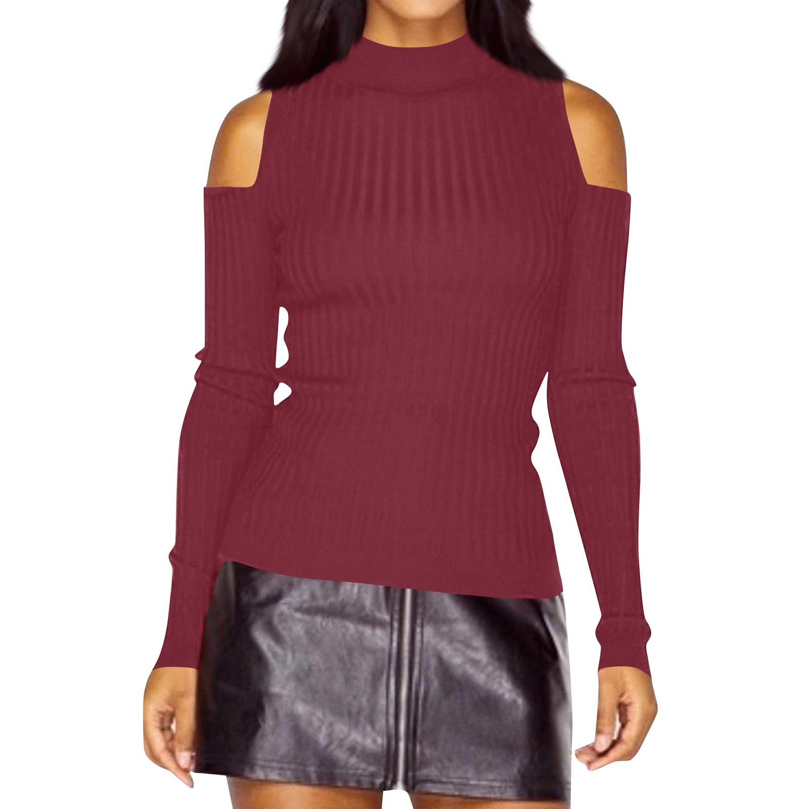 

Женский модный свободный повседневный вязаный свитер без бретелек XL красный