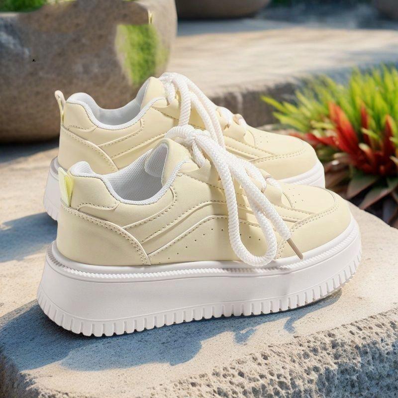 Women's Shoes Platform Spring New Heightening Shoes Niche Versatile Leisure Campus Student Appearance Women's Board Shoes