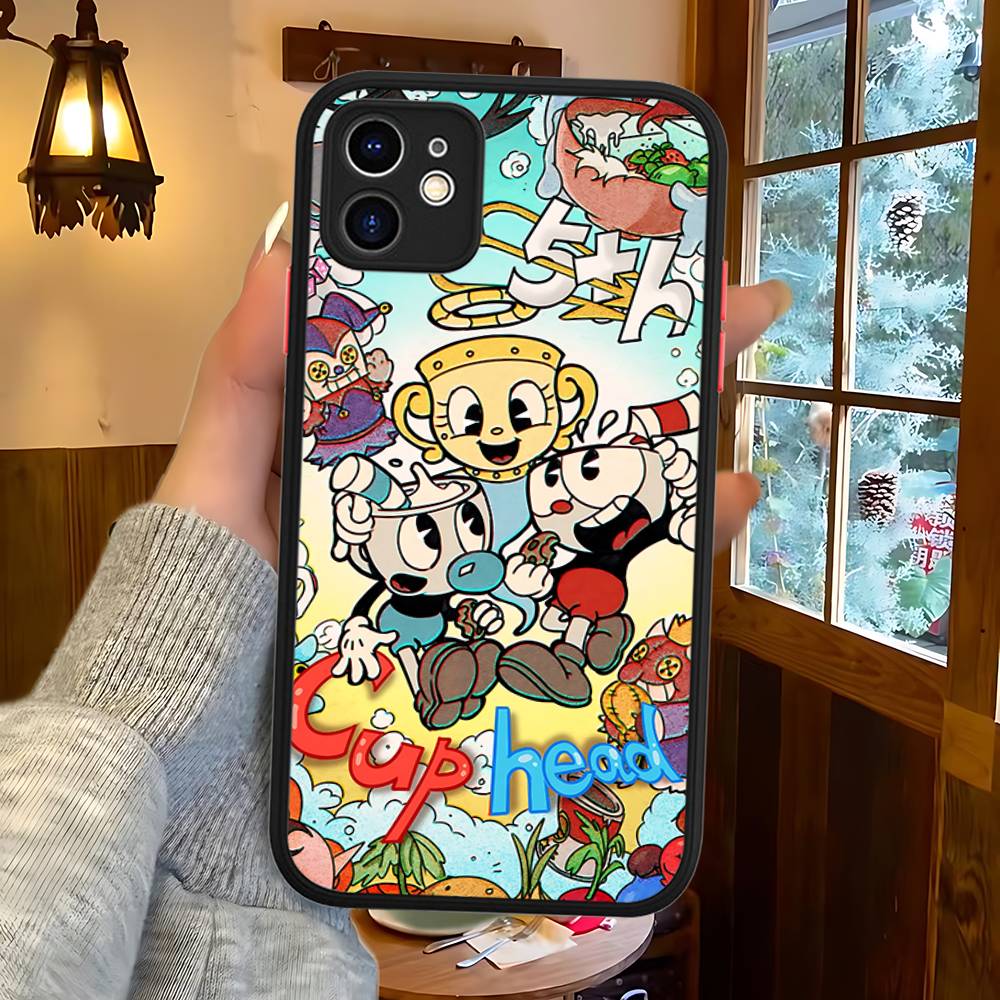 C-Cuphead Classic Game Phone Case For IPhone 16 15 14 13 12 11 Pro Max XS Max X Plus Matte Shockproof Cover