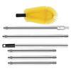 Portable Gutter Cleaning Tool Set with Double Brush Heads Sturdy Stainless Steel Materials for Efficient Outdoor Use