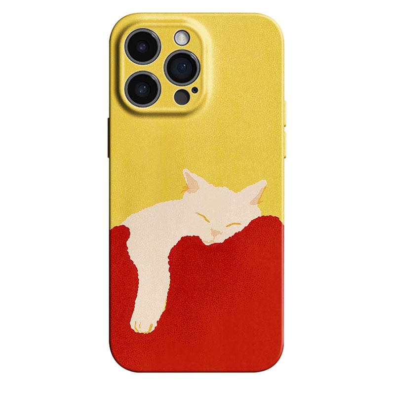 

Sleeping Cat Pattern Phone Case for Oppo Realme C75 C63 C65 C67 C53 C55 C35 C33 C20 C21Y C30S 9 8 Pro Plus 4G 5G Hard PC Cover Realme C30s 4G