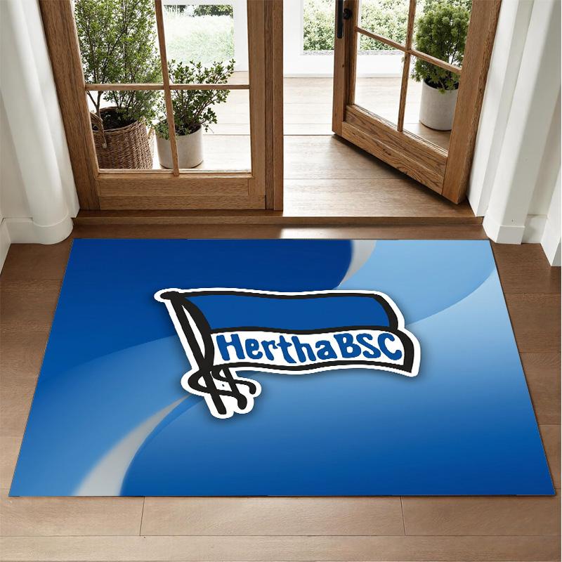 hertha bsc FC Design Crystal Velvet Rug Soft Decorative Mat for Bedroom Entrance