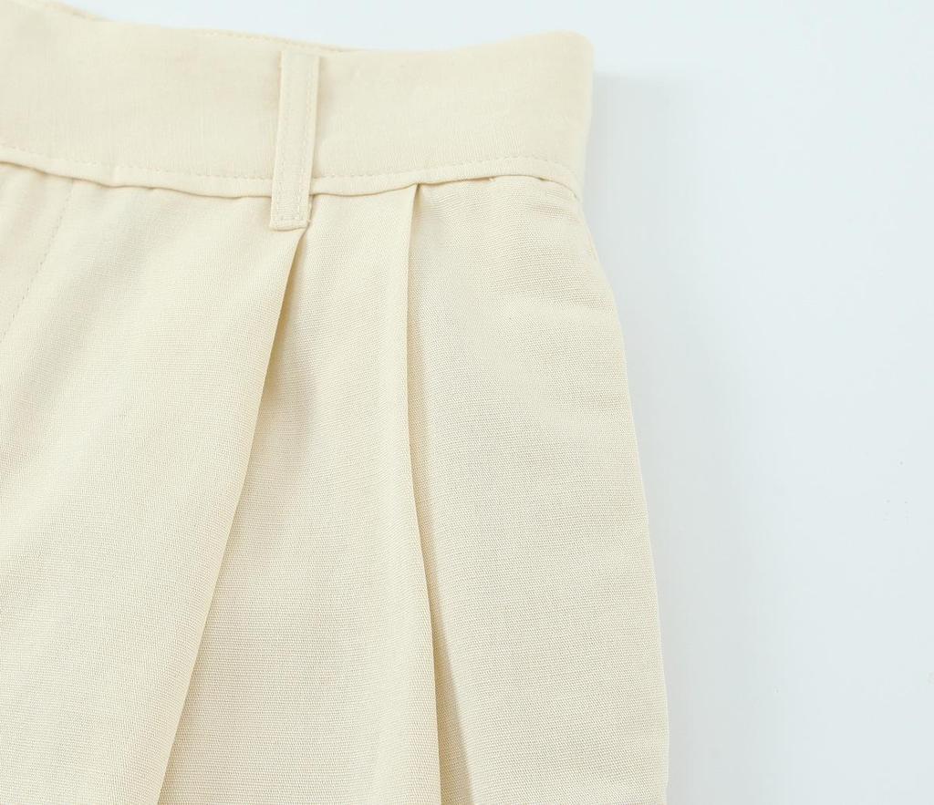 European & American Style Summer Vest Top with Button & Pleated Long Pants