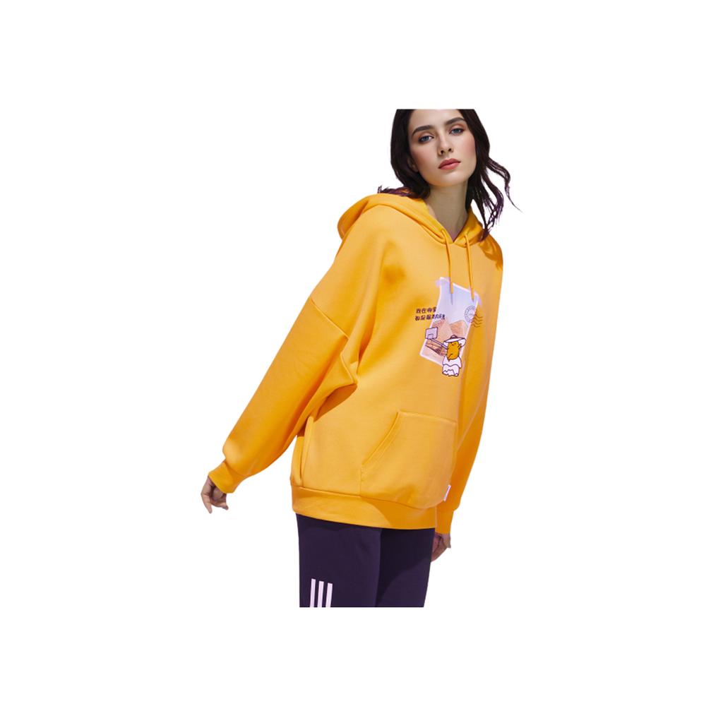 Adidas Neo X Gudetama Print Hoodie Sweatshirt Women Tops Yellow GU8167
