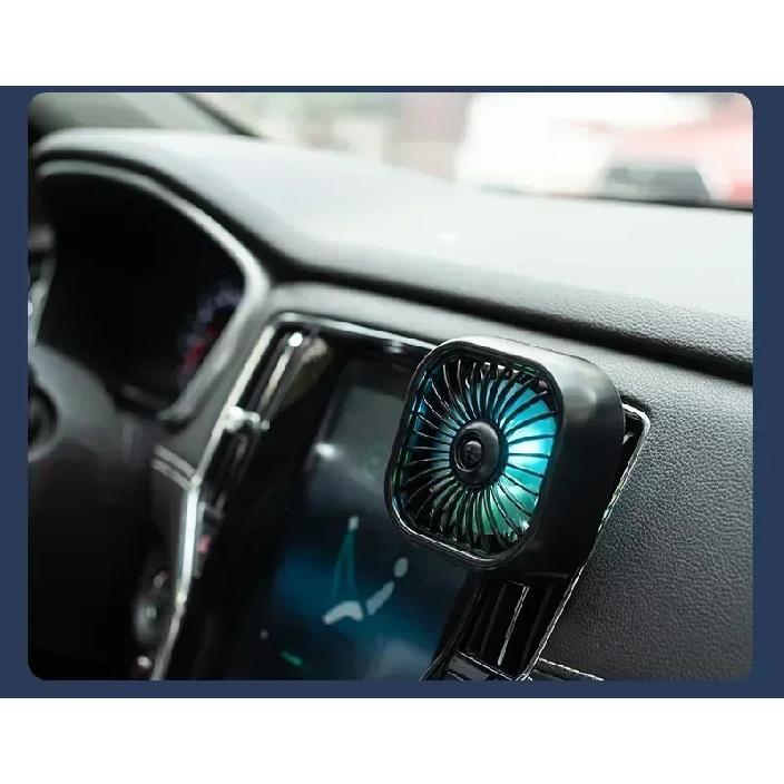 Mini Car Air Outlet Cooling Fan Adjustment Powerful USB Light Creative Low Noise Mini Car Interior Fan Cooler