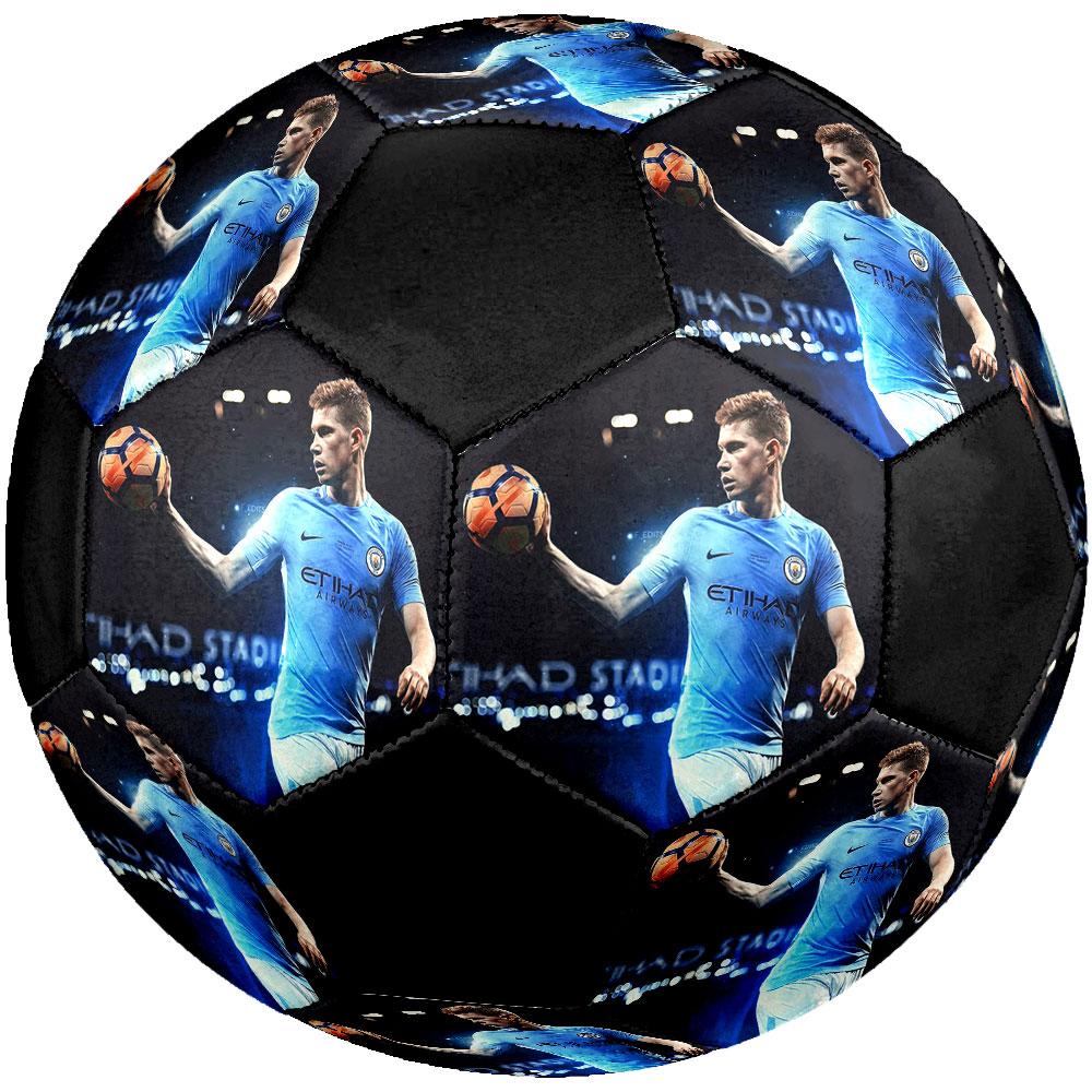 Kevin De Bruyne Size 5 Soccer Ball, Machine-Stitched PVC, Durable & High Bounce, All Ages Fit, fan merchandise, matches & outdoor use.