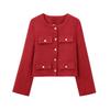  European and American style, new women's clothing, foreign style round neck long-sleeved thousand gold small fragrant jacket 1231352