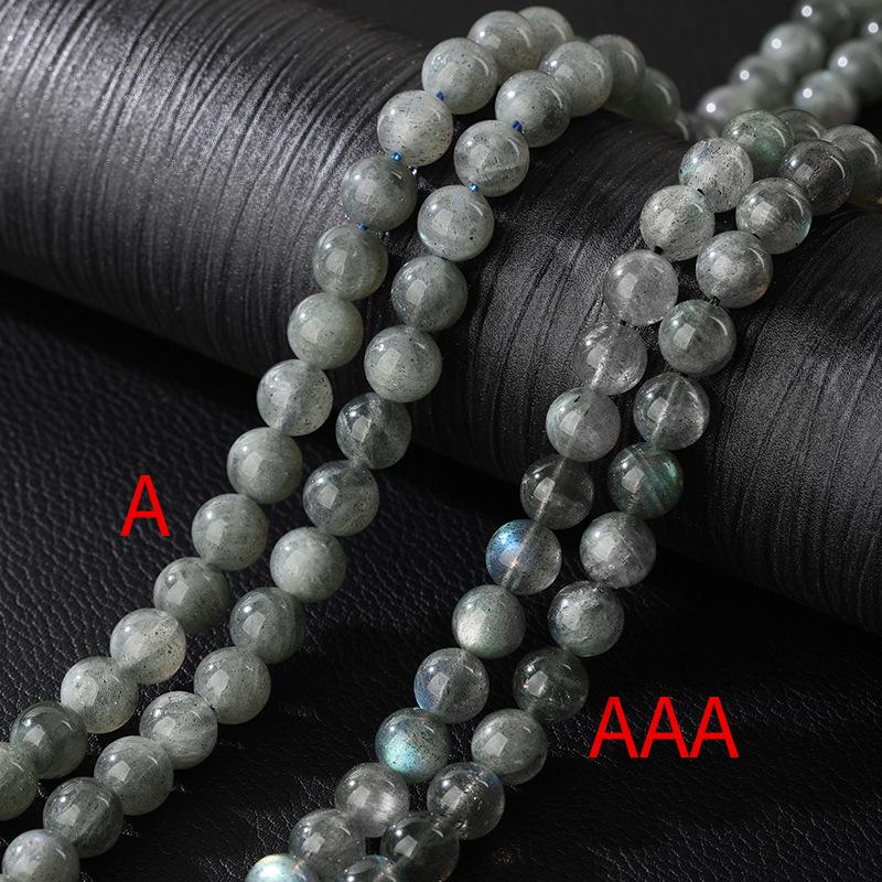 Labradorite Grey Moonstone Round Beads for Jewelry Making - DIY Bracelet Accessories
