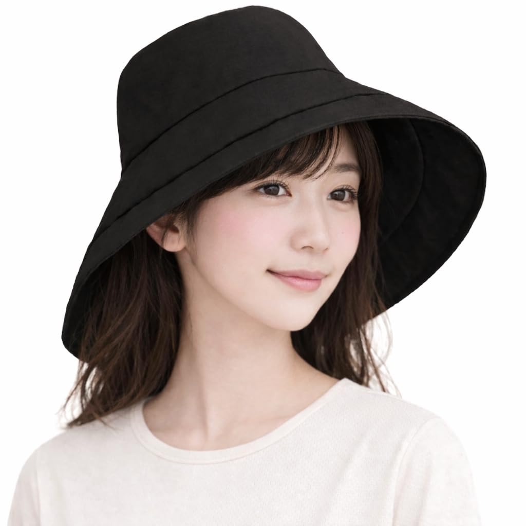 

UV Protection Hat for Women UV Light Wide Brim Sun Cooling Heatstroke Adjustable Size [L Plaza] [100% Protection, 99.99%+ Blocking, UPF50+] Hat,
