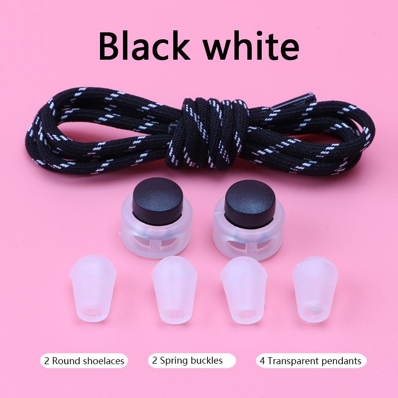 Spring Lock Shoelaces No Tie Shoe Laces Sneakers Round Elastic Shoe Lace Kid Adult Quick Without Ties Shoestrings Rubber Bands