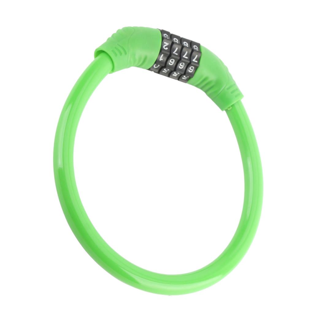 Bike Lock Cable High Security 4?Digit Number Bicycle Cable Locks for Cycling OutdoorsGreen