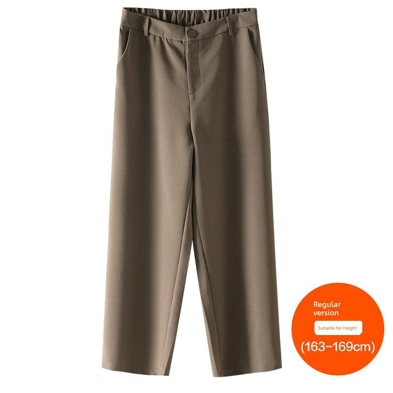 

Plus size women clothing [Art Street Wear] Summer Stripe Embroidery Shirts/Wide Leg Suit Casual Pants Set Khaki (163-169cm) 7xl