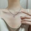 Collar de plata de ley S925 dulce y genial amor empalmado collar cadena de clavícula nicho estilo frío para mujer