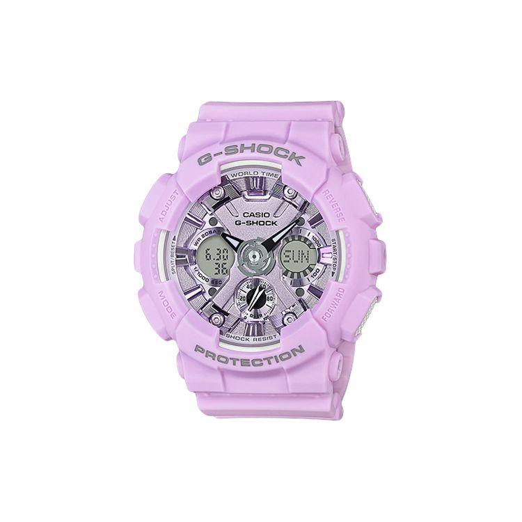 Casio Shock Resistant Dual Display Series Quartz Watch Women watches Purple GMA-S120DP-6A Purple Watch Dial