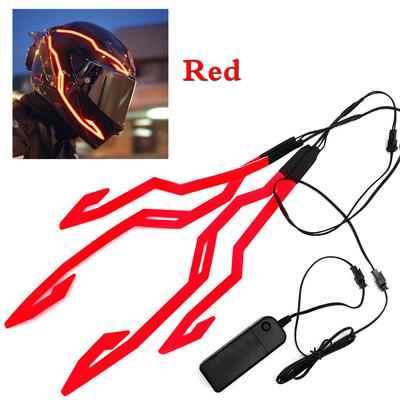 Luce Notturna LED per Moto Segnale di Guida Kit Luce Fredda EL per Casco 3 Modalità Rosso