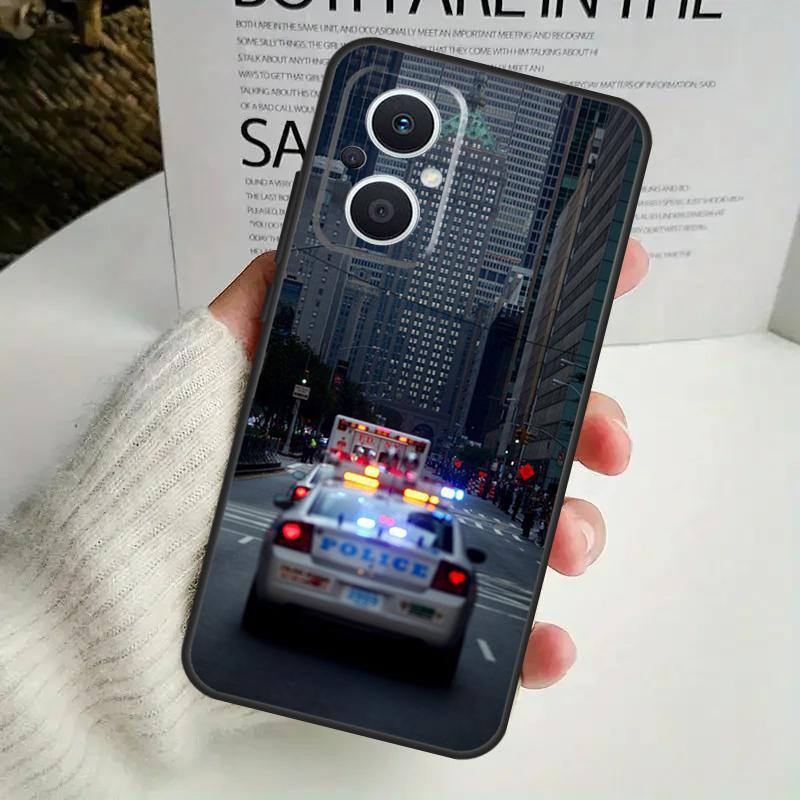 Police Car Case For OPPO Reno 8 7 6 5 4 Lite 8T 5Z 4Z 10 11F OPPO Find X5 X6 Pro X2 Neo X3 Lite Cover