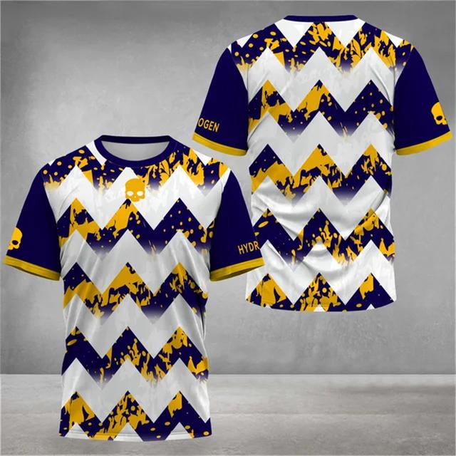 Fashion Color Striped 3D Print T Shirt For Men Outdoor Tennis Badminton Training Clothing Casual O-neck Short Sleeve Loose Tops