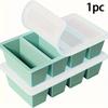 1pc Silicone Freezer Tray with Lid - Durable Kitchen Storage for Soup, Broth & Sauces - Stackable Food Prep Container