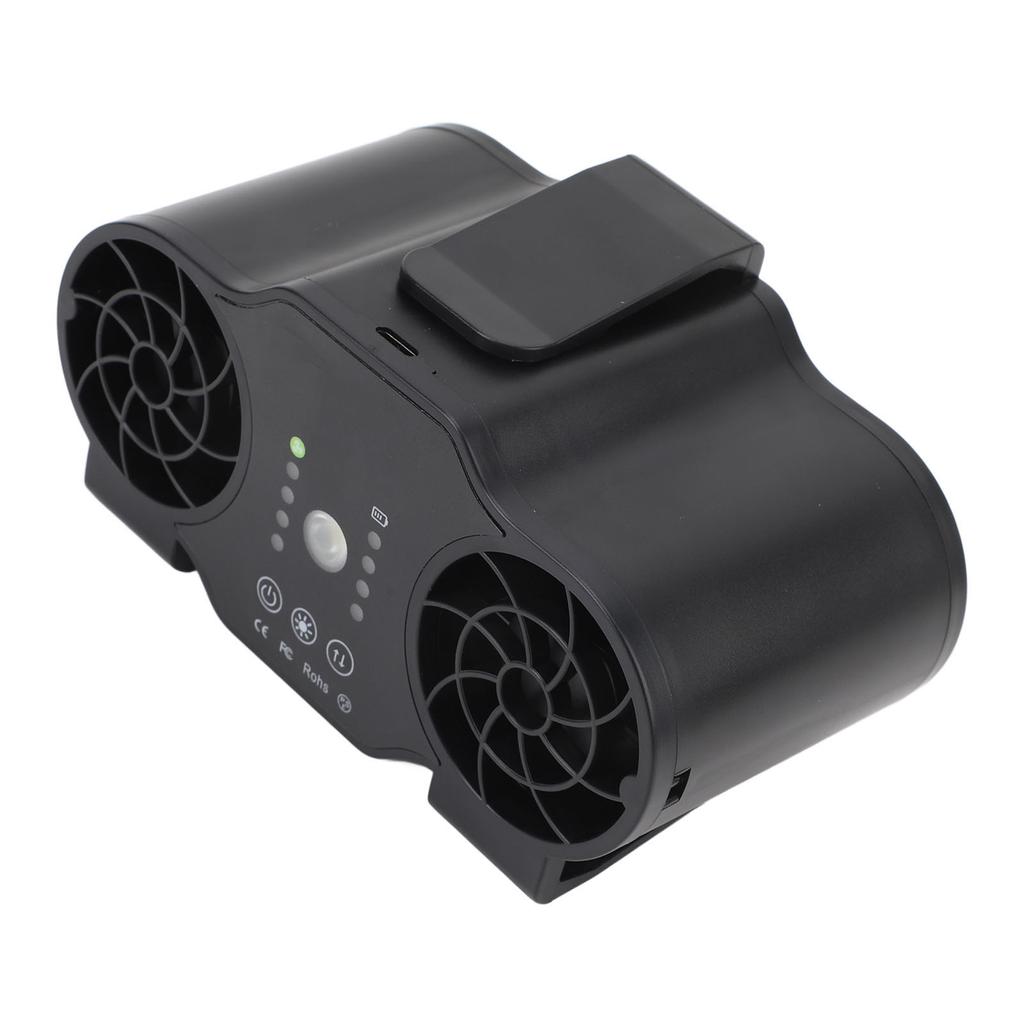 Clip On Waist Fan 4 Speed Gears Forward Reverse Rotation USB Rechargeable Summer Cooling Fan with Hanging Lanyard