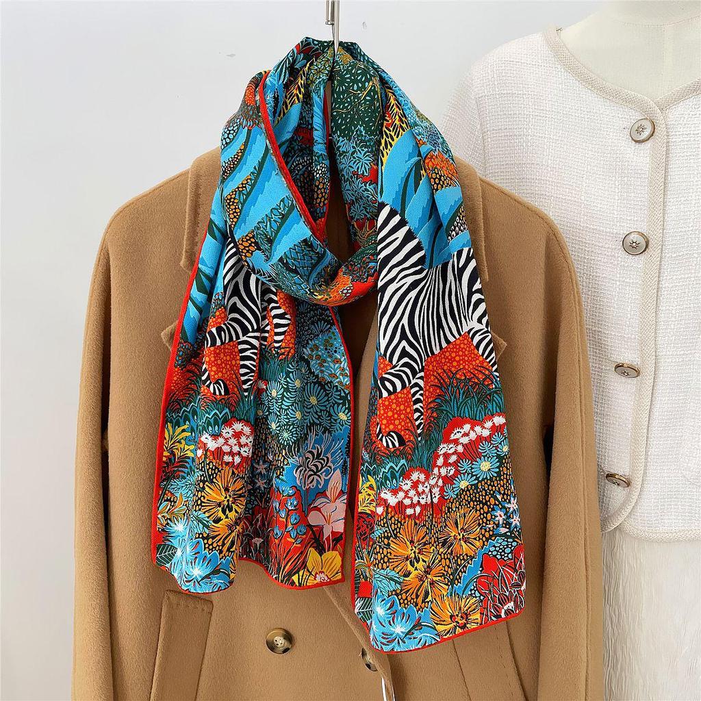 Herringbone Velvet Scarf: Winter, Versatile, Thickened, Hand-Rolled Edges, Small & Long