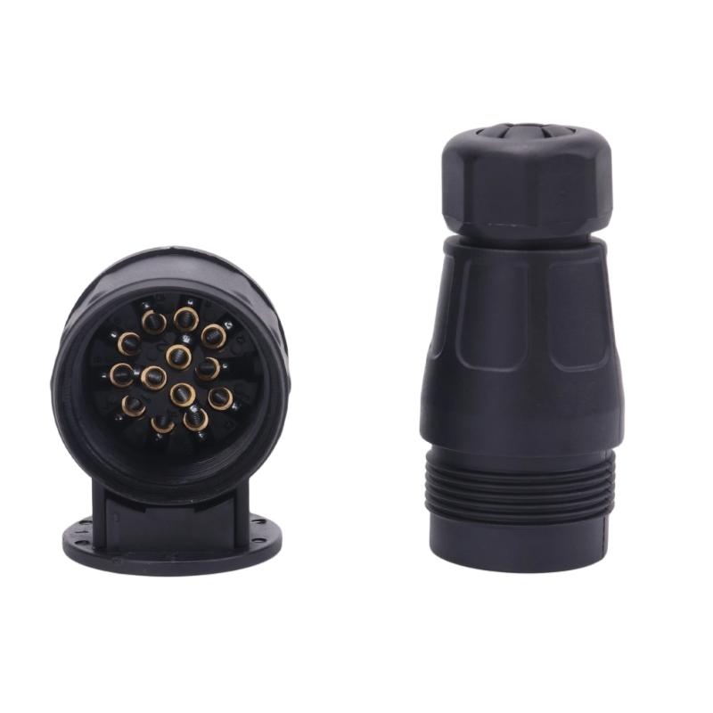 13-Pin Towing Vehicle Coupler for Trailer and Campers Electrical Connections, 12 V European-Style Interface for Lighting and Signal Circuits