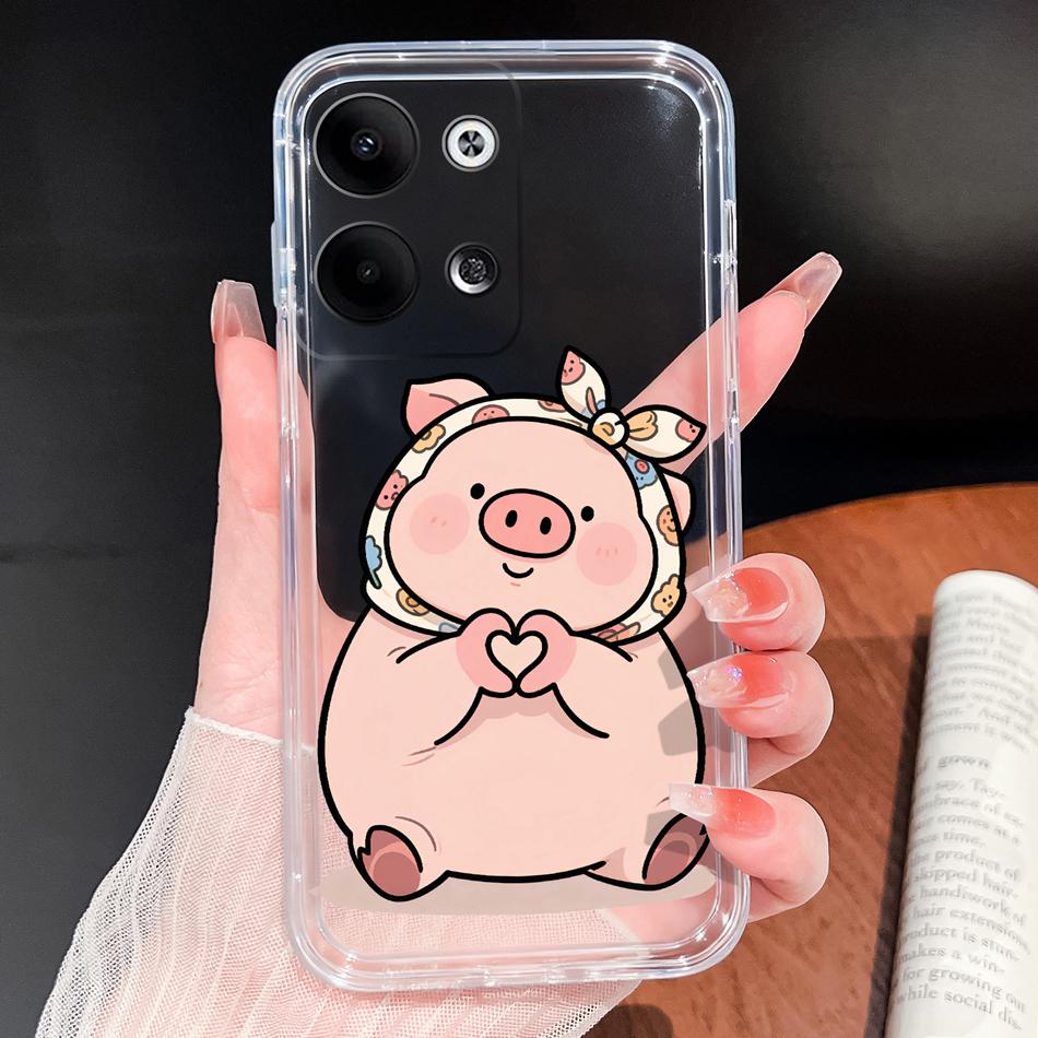 For Oppo Reno 9 Pro Plus 5G Phone Case Lovely Cartoon Soft TPU Transparent Silicone Lightweight Back Cover For Oppo Reno9 Funda
