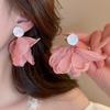 Elegant Statement Lace Organza Cloth Flower Earrings For Woman Korean  Jewelry Party Girl'S Lady Accessories