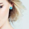 Round Beaded Ball Earrings Colorful Bohemian Ear Studs Fashionable Earwear Elegant Ears Accessory for Women Girls
