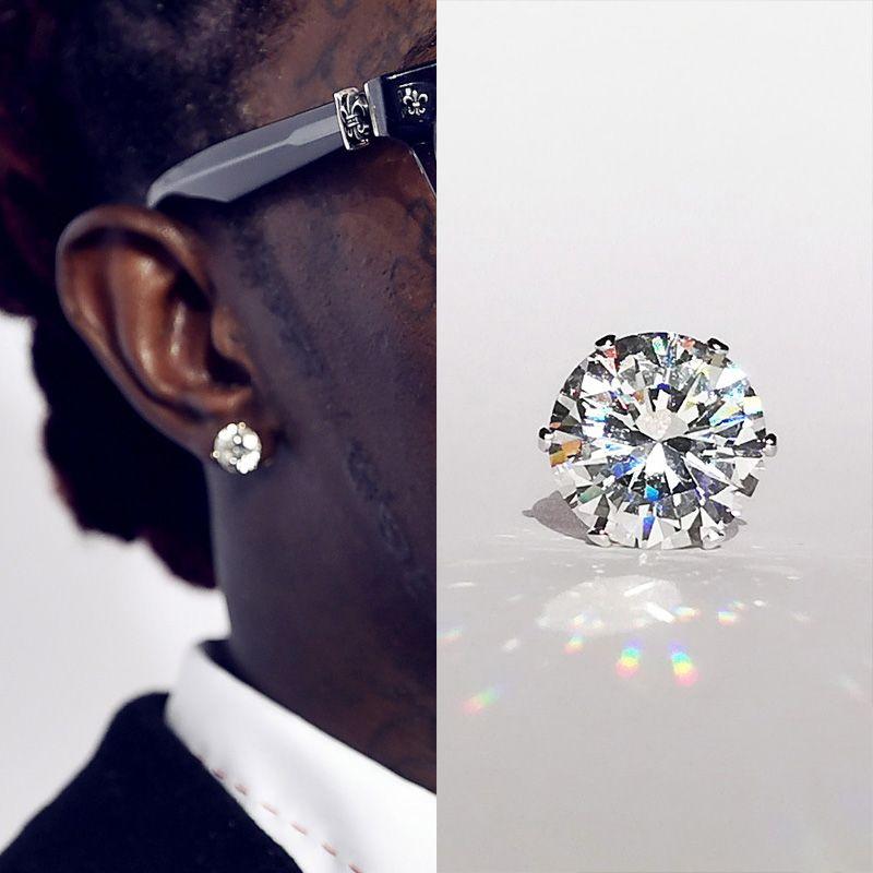 

Хип-хоп Хип-хоп Большие серьги-гвоздики со стразами Хипстерские аксессуары A pair of earrings with a diameter of 7mm(Medium)