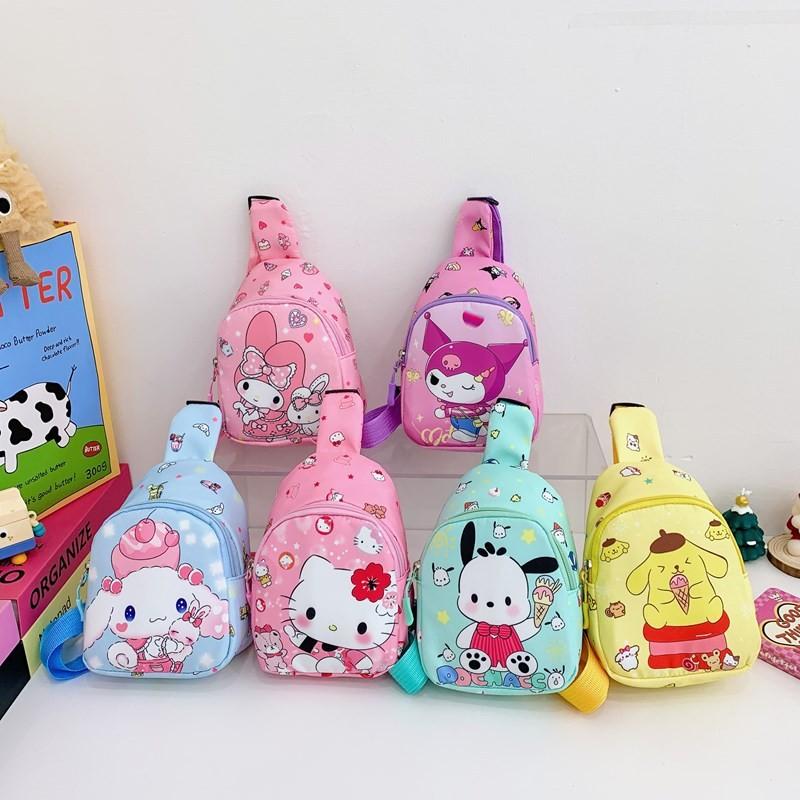Hello Kitty Kuromi Melody Pattern Kids Chest Bag With Polyester Material And Breathable Design For Daily Use In Kindergarten