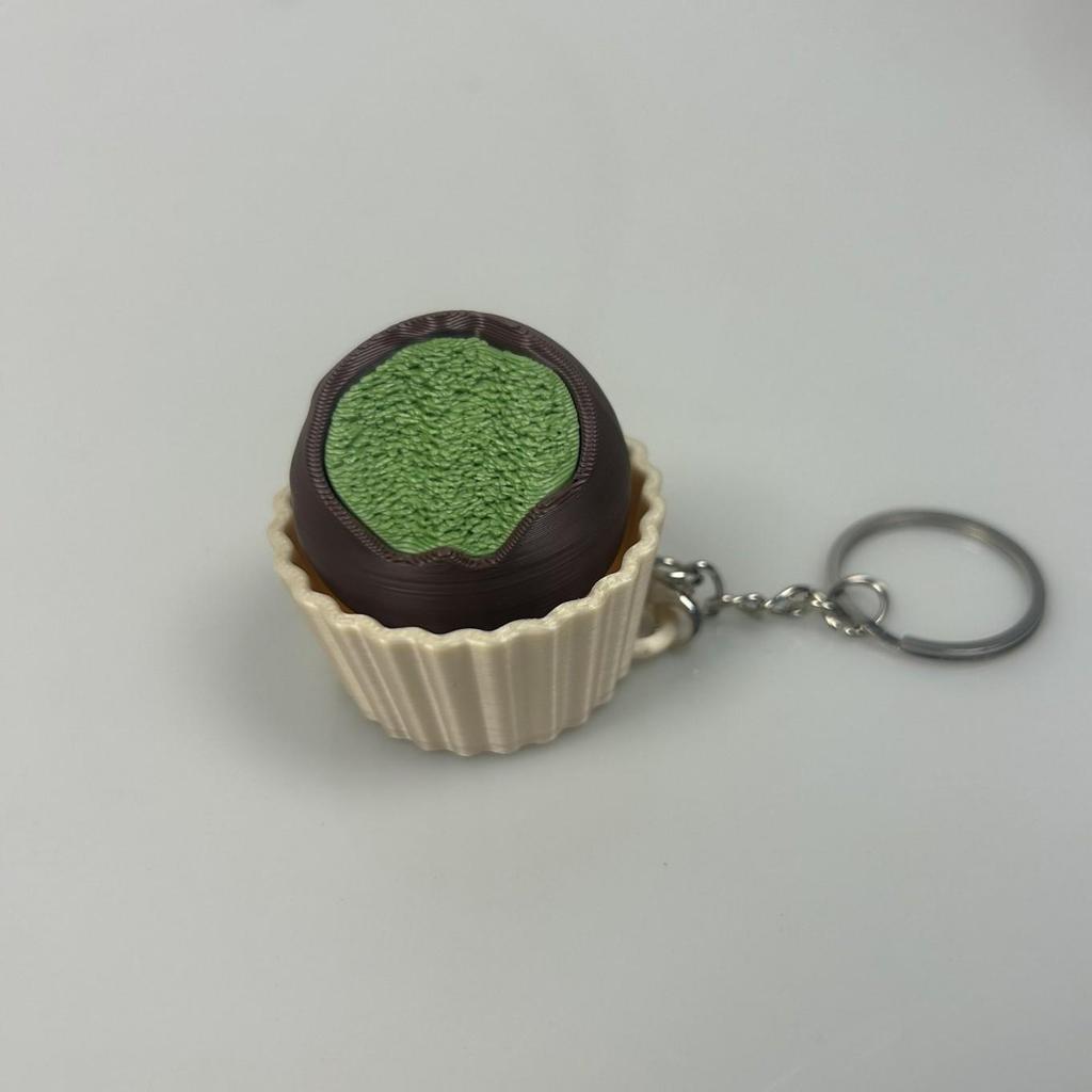 3D Printed Soft Cake Button Stress Relief Keychain Pendant