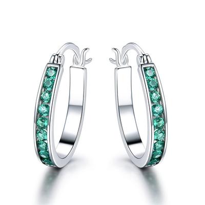 Schicke Zirkonia Kreis Ohrringe für Frauen Runde Grüne Zirkonia Ohrringe Für Frauen Charme Schmuck