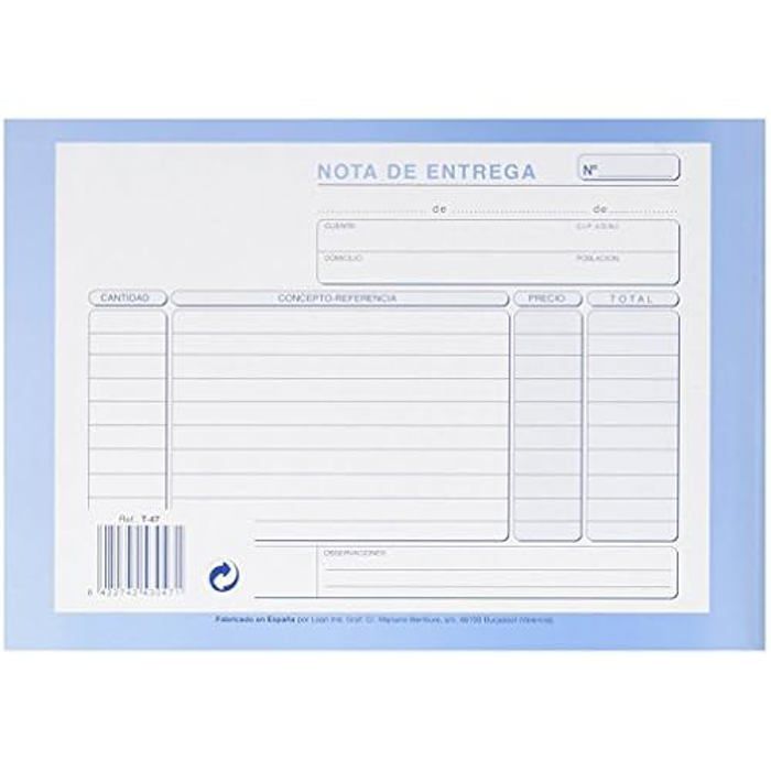 Carnets de bons de livraison - LOAN - T47 - Lot de 5 - Papier blanc - Mixte