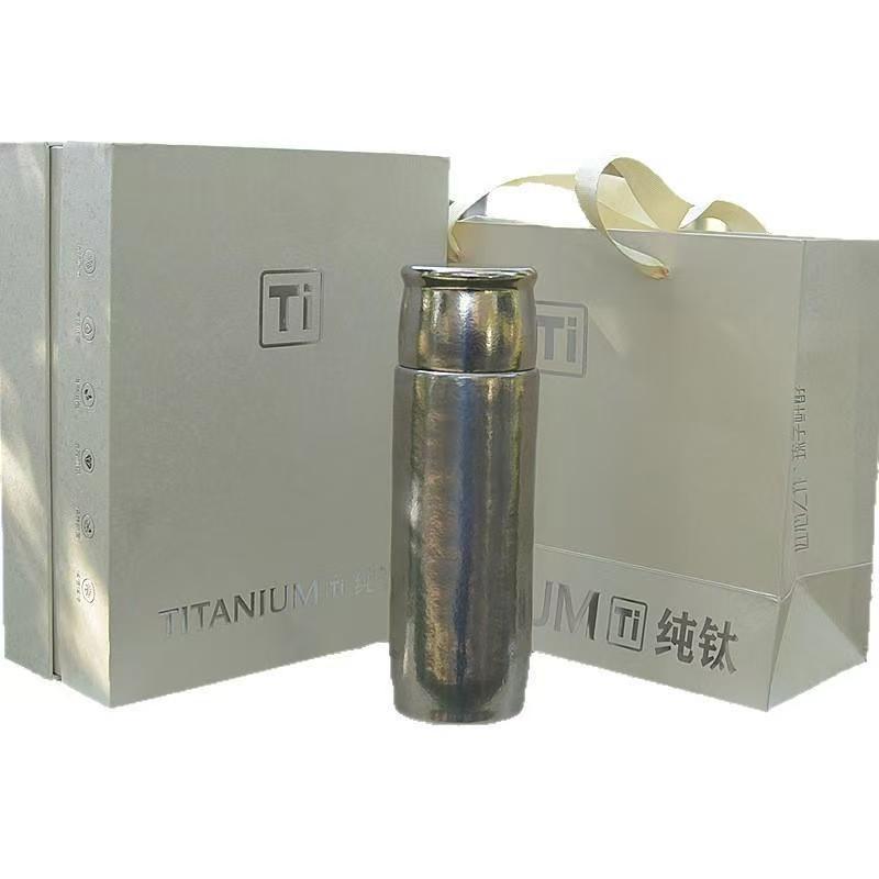 Pure Titanium Insulated Water Cup with Tea Separator – Elegant Business Gift Set