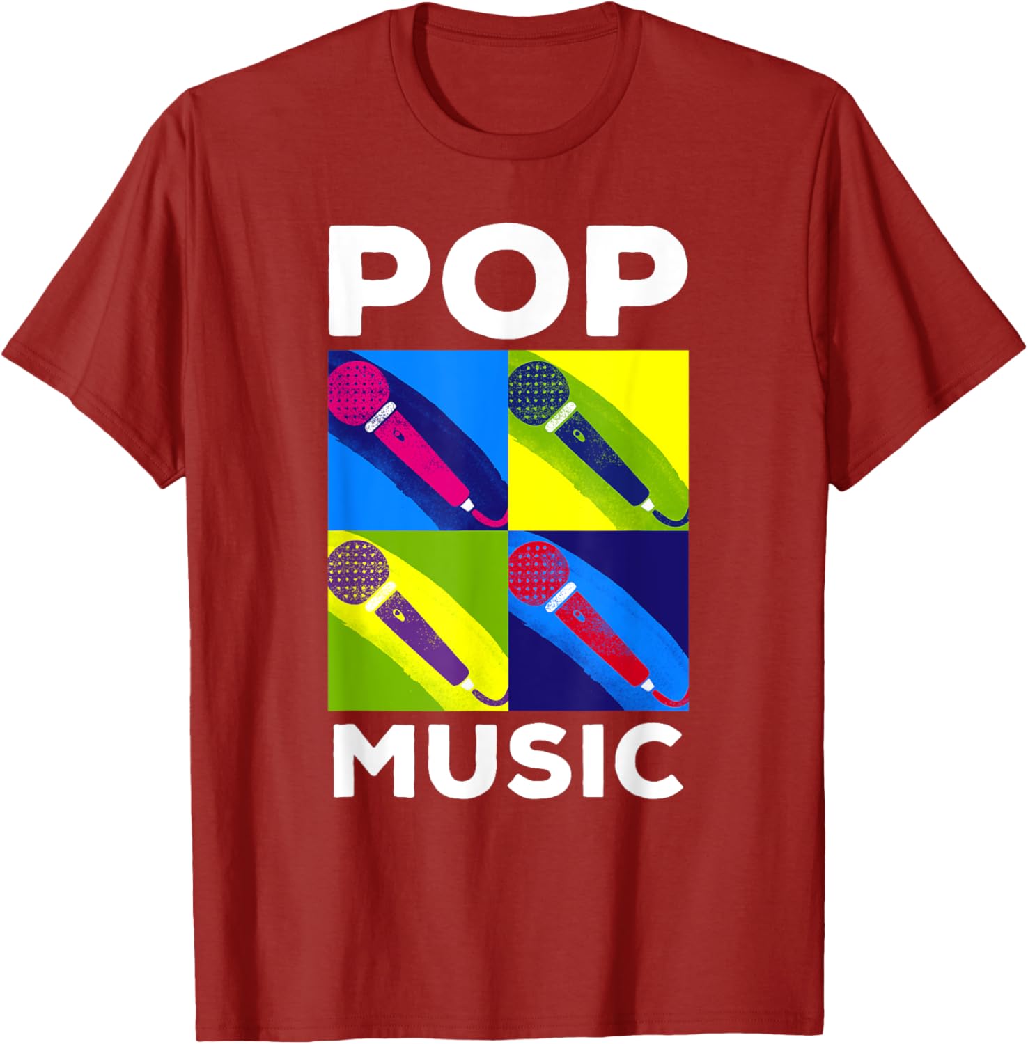 Pop Music Microphones Graphic Tee Men Casual Cotton Short Sleeve TShirt for DJ Singers S