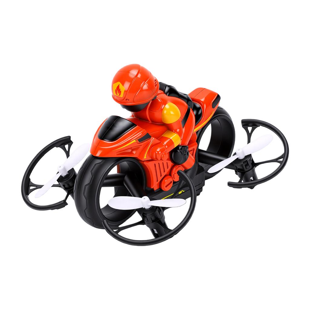 2.4G RC Flying Motorcycle, Land and Air Dual Mode Headless Remote Control Motorbike with LED Lights, 360 Degrees  Flip,