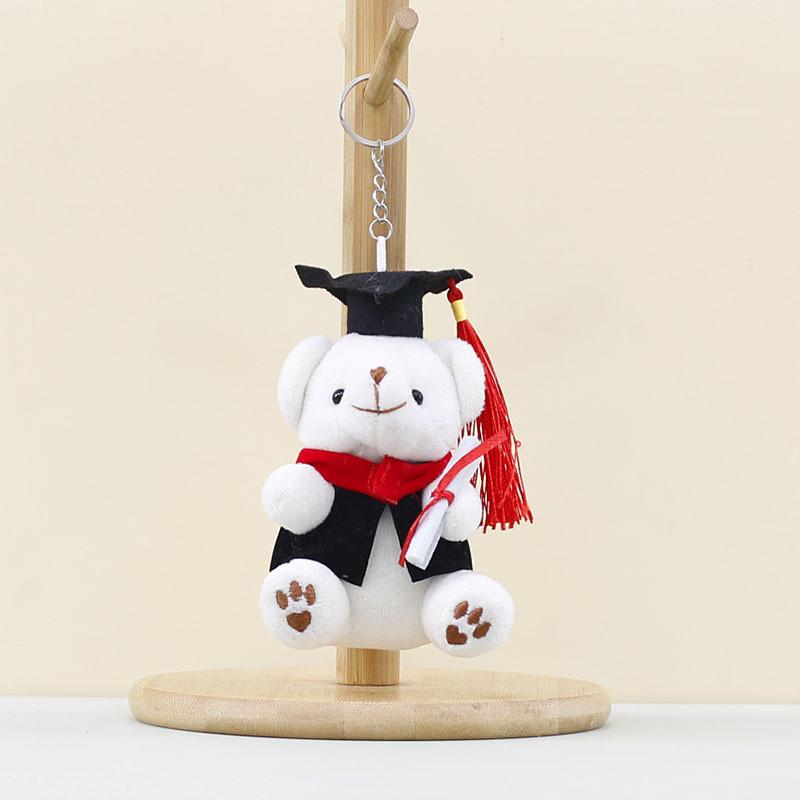 Doctor Bear Plush Toys Soft Filled Doll Keychain Student Souvenir Graduation