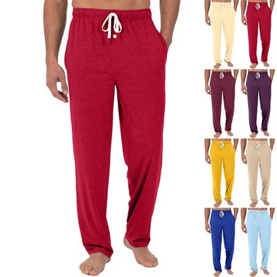 Calças casuais de bolso estampadas da moda de malha masculina Calças de pijama