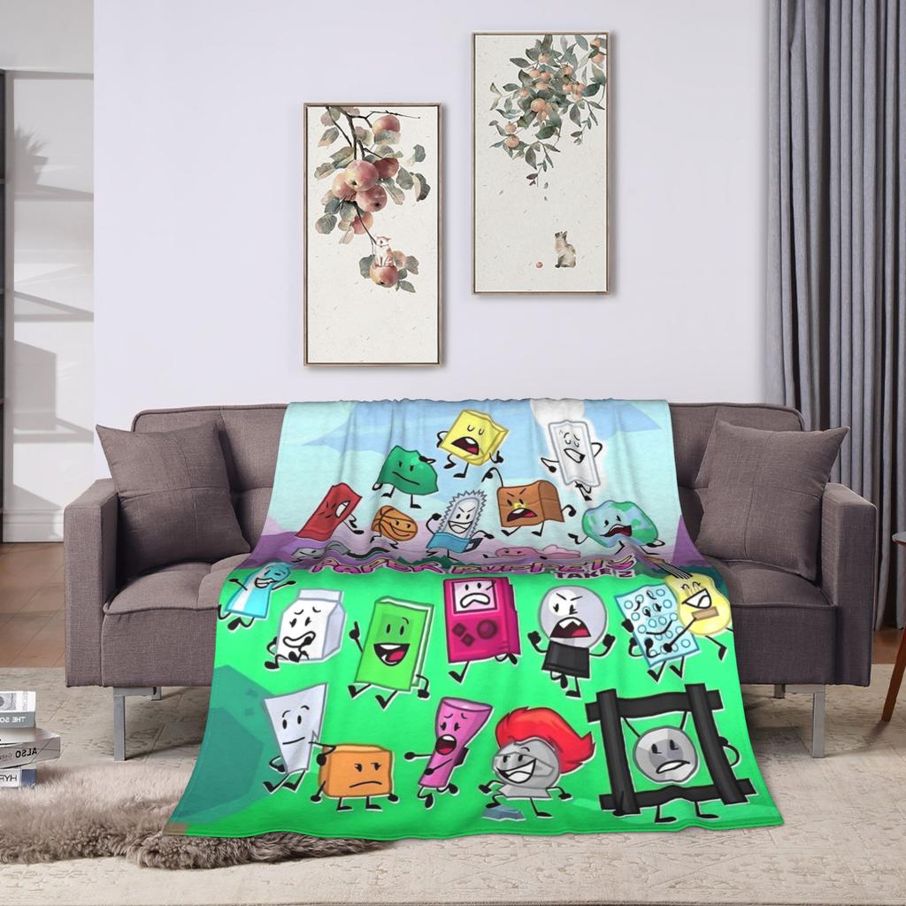 BFDI Inanimate Insanity Blankets Fleece Summer  Portable Warm Throw Blankets for Sofa Office Bedding Throws