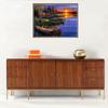 5D Sunset Lake House Rhinestone Stitch Crystal Scenery Embroidery Diamond Painting Room Decorative Resin Needlework
