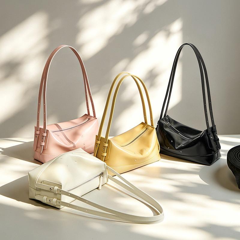 Boston pillow bag underarm leather messenger bag women's summer leather women's model with zipper commuter shoulder bag