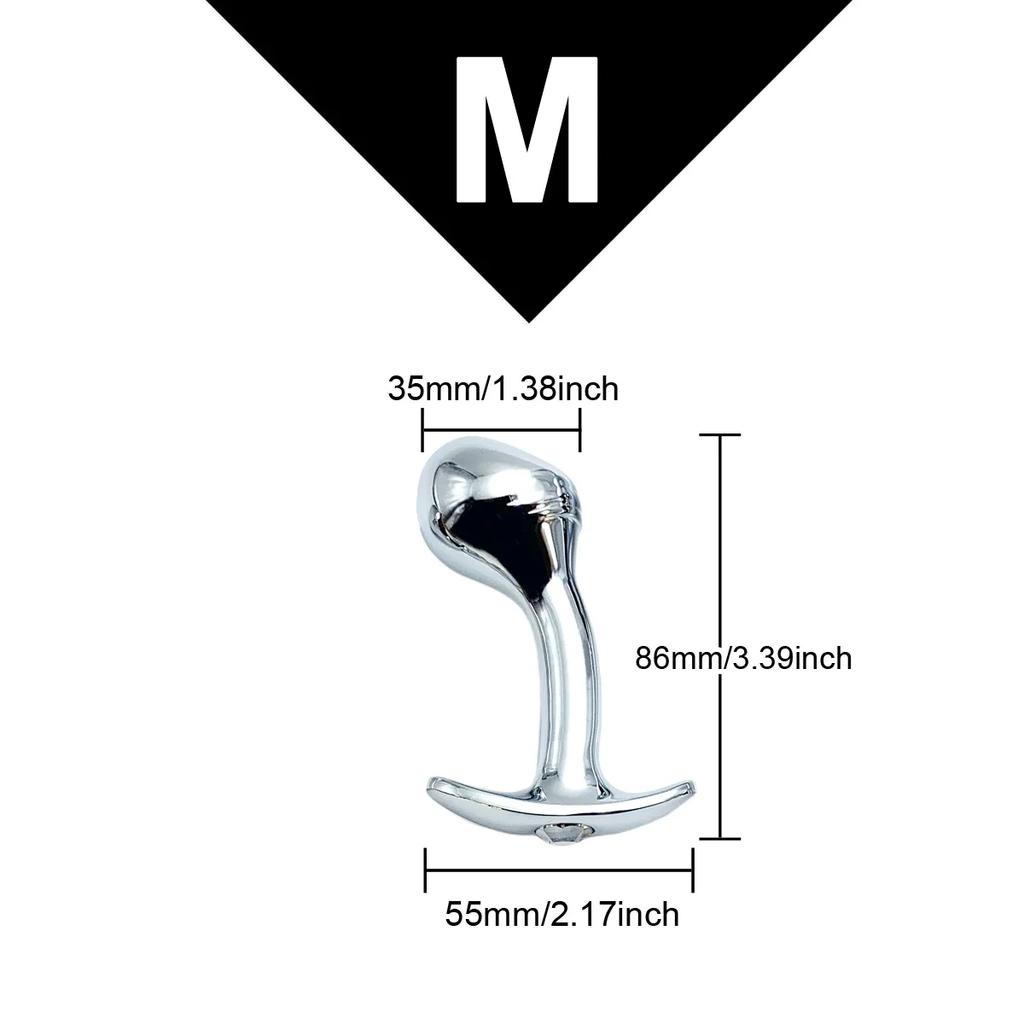 Metal Dildo Anal Plug Gem Base Butt Plug Outdoor Wear Anchor Close-fitting Design Male And Female Masturbators Adult Sex Toys