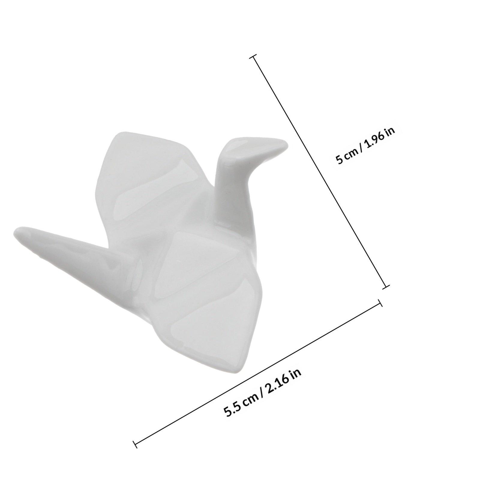 

6Pcs Japanese-Style Ceramics Chopsticks Rack Unique Handmade Thousand Paper Crane Shape Smooth Sleek Surface Chopsticks Holder