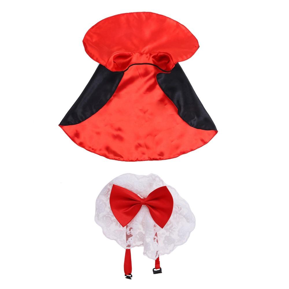 

Bow Tie Cat Cosplay Cloak Lace Small Dog Cape Creative Kitten Dress Festival S чёрный