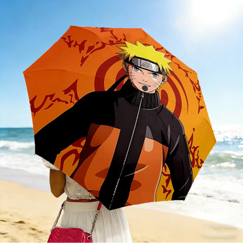 Naruto Symbol 8 Ribs 3Fold Black Glue Uv Protection Umbrella Sun Protection Rainproof Compact Folding Umbrella For Travel Daily Use C9241783