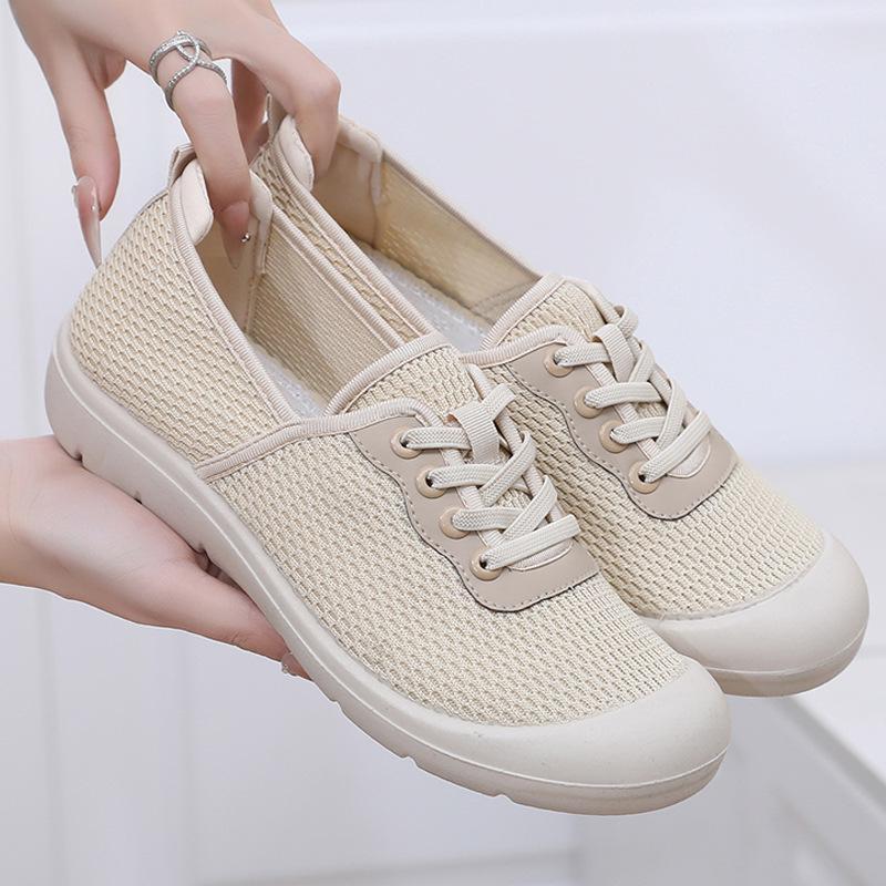 

Women s Breathable Mesh Slip-on Walking Shoes - Soft Sole & Non-slip, Ideal for Spring and Autumn. 40 бежевий