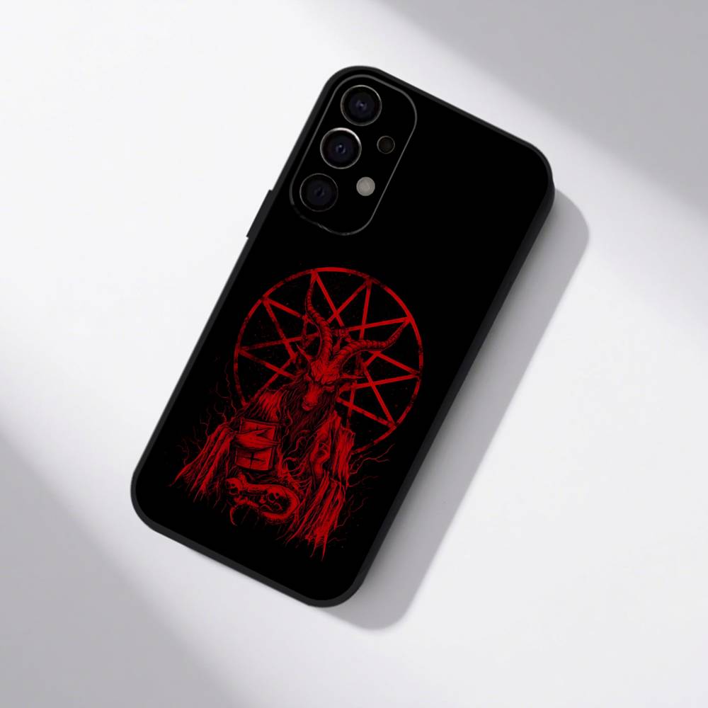Satanic Goat Satan Devil Phone Case For Samsung S25,S24,S21,S22,S23,S30,Ultra,S20,Plus,Fe,Lite,5G Black Cover
