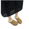 Mao Mao Shoes Wear New Autumn and Winter Thick-soled Small Potatoes Birkenstock Head Half Slippers Piled Cotton Slippers