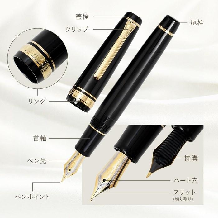 Sailor Professional Gear Fountain Pen, Broad, Black, 11-2036-620