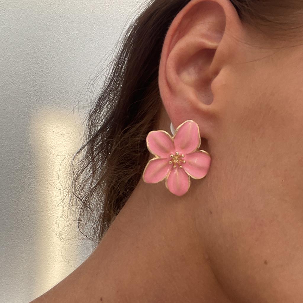Salircon Exquisite Multicolored Flower Stud Earrings for Women 2025 Post Spring Summer New Creative Flower Earrings Jewelry Gift